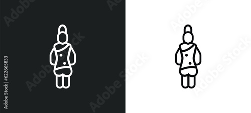 thai outline icon in white and black colors. thai flat vector icon from user collection for web, mobile apps and ui.