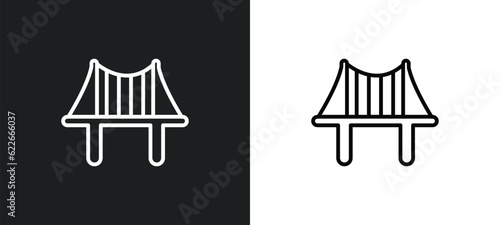 golden gate outline icon in white and black colors. golden gate flat vector icon from united states collection for web, mobile apps and ui.
