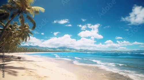 Nature's View of a Beautiful Tropical Beach and Sea