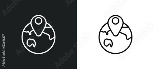 pacific ocean outline icon in white and black colors. pacific ocean flat vector icon from united states of america collection for web, mobile apps and ui.