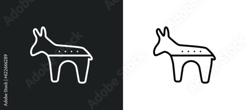 democrat outline icon in white and black colors. democrat flat vector icon from united states of america collection for web, mobile apps and ui. photo
