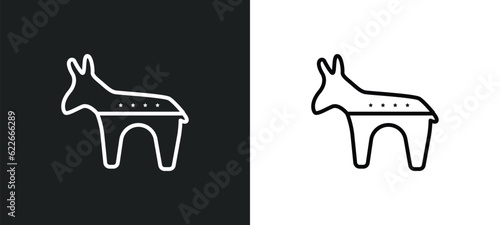 democrat outline icon in white and black colors. democrat flat vector icon from united states of america collection for web, mobile apps and ui.