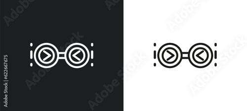 width outline icon in white and black colors. width flat vector icon from user interface collection for web, mobile apps and ui.