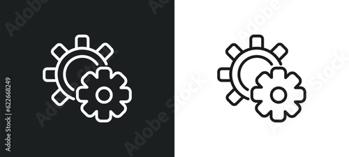 play video button outline icon in white and black colors. play video button flat vector icon from user interface collection for web  mobile apps and ui.