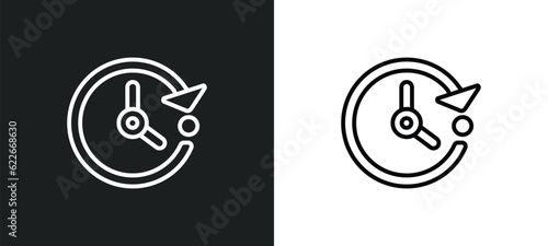 past outline icon in white and black colors. past flat vector icon from user interface collection for web, mobile apps and ui.