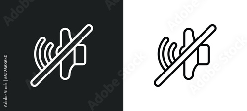 sound off outline icon in white and black colors. sound off flat vector icon from user interface collection for web, mobile apps and ui.