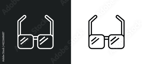 square glasses outline icon in white and black colors. square glasses flat vector icon from user interface collection for web, mobile apps and ui.