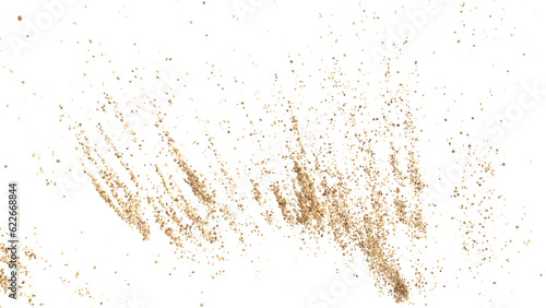 Obraz na plátně 3D rendering of scattered sand granules or fine dirt on transparent background