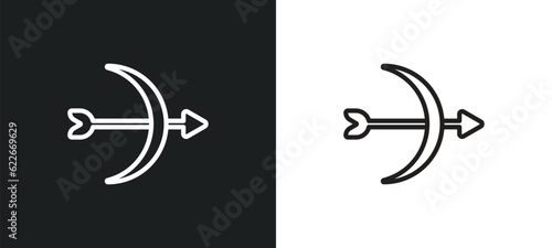 archer outline icon in white and black colors. archer flat vector icon from user interface collection for web, mobile apps and ui.