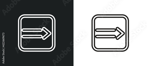 slim right outline icon in white and black colors. slim right flat vector icon from user interface collection for web, mobile apps and ui.