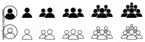 Team work icon set. User group symbols.