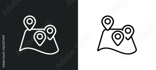 itinerary outline icon in white and black colors. itinerary flat vector icon from travel collection for web, mobile apps and ui.