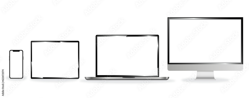 Modern computer, monitor, laptop, tablet, smartphone. Background vector Modern computer, monitor, laptop, tablet, smartphone. Background vector