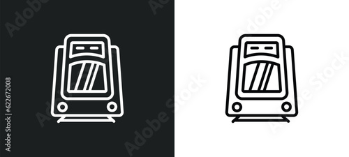 light rail outline icon in white and black colors. light rail flat vector icon from transportation collection for web, mobile apps and ui.