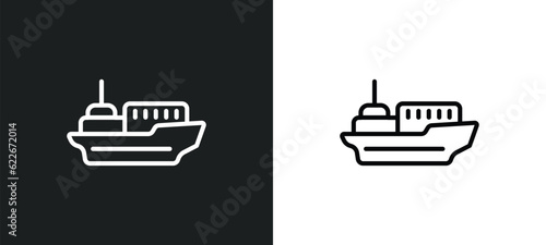 icebreaker ship outline icon in white and black colors. icebreaker ship flat vector icon from transportation collection for web, mobile apps and ui.