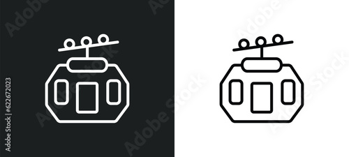 gondola outline icon in white and black colors. gondola flat vector icon from transportation collection for web, mobile apps and ui.