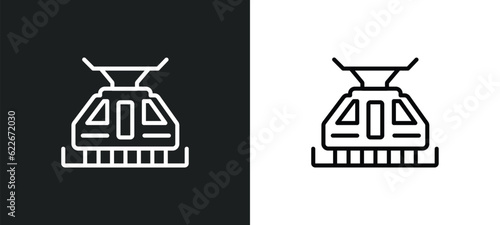 funicular railway outline icon in white and black colors. funicular railway flat vector icon from transportation collection for web, mobile apps and ui.