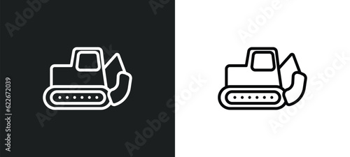 excavators outline icon in white and black colors. excavators flat vector icon from transportation collection for web, mobile apps and ui.