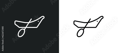 dugout canoe outline icon in white and black colors. dugout canoe flat vector icon from transportation collection for web, mobile apps and ui.