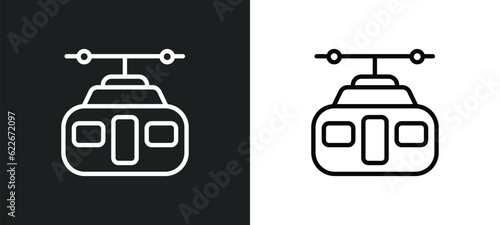 chairlift outline icon in white and black colors. chairlift flat vector icon from transportation collection for web, mobile apps and ui.