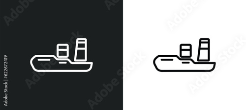 icebreaker ship outline icon in white and black colors. icebreaker ship flat vector icon from transportation collection for web, mobile apps and ui.