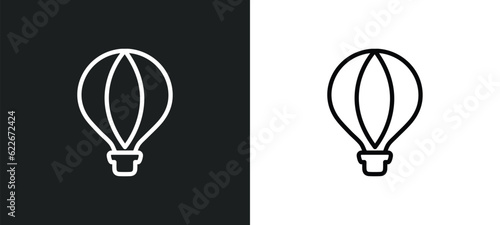 hot air balloon outline icon in white and black colors. hot air balloon flat vector icon from transportation collection for web, mobile apps and ui.