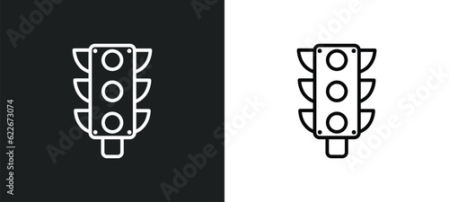 semaphore outline icon in white and black colors. semaphore flat vector icon from transport collection for web, mobile apps and ui.