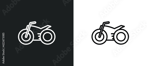 motorbike outline icon in white and black colors. motorbike flat vector icon from transport collection for web  mobile apps and ui.