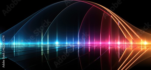 An abstract image of a wave of light. Generative AI image.