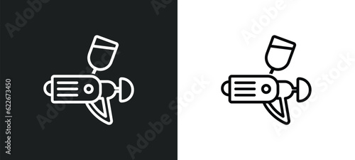 car painting outline icon in white and black colors. car painting flat vector icon from transport collection for web, mobile apps and ui.