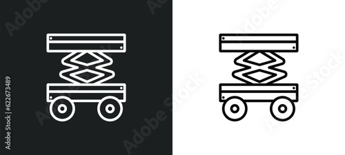 lifter outline icon in white and black colors. lifter flat vector icon from transport collection for web, mobile apps and ui.