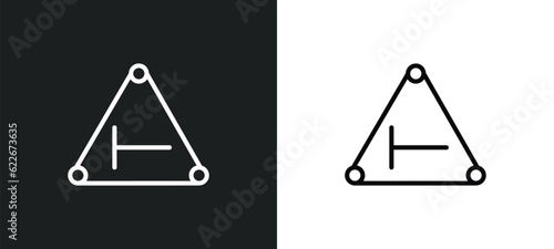 t junction outline icon in white and black colors. t junction flat vector icon from traffic signs collection for web, mobile apps and ui.