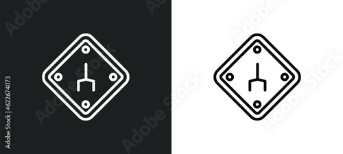 end of way outline icon in white and black colors. end of way flat vector icon from traffic signs collection for web  mobile apps and ui.