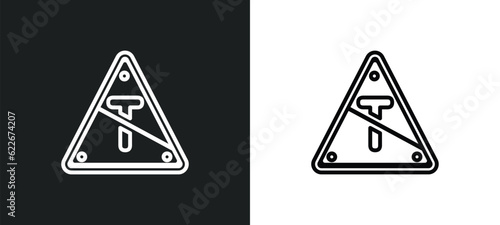 t junction outline icon in white and black colors. t junction flat vector icon from traffic signs collection for web, mobile apps and ui.