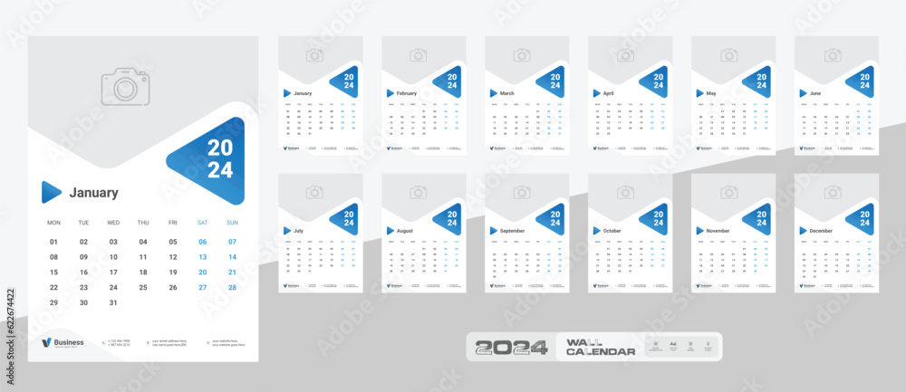 Modern Wall Calendar 2024, One page Wall Calendar 2024 Modern Wall Calendar 2024, One page Wall Calendar 2024