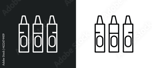 crayons toy outline icon in white and black colors. crayons toy flat vector icon from toys collection for web, mobile apps and ui.