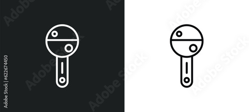 rattle toy outline icon in white and black colors. rattle toy flat vector icon from toys collection for web, mobile apps and ui.