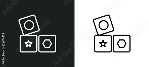 cubes toy outline icon in white and black colors. cubes toy flat vector icon from toys collection for web, mobile apps and ui.