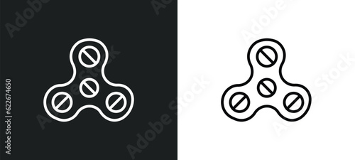 spinner toy outline icon in white and black colors. spinner toy flat vector icon from toys collection for web, mobile apps and ui.