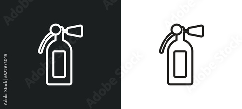 flame extinguisher outline icon in white and black colors. flame extinguisher flat vector icon from tools and utensils collection for web, mobile apps and ui.