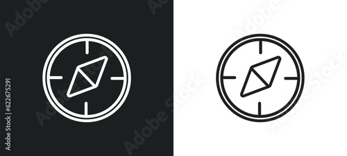 cardinal points outline icon in white and black colors. cardinal points flat vector icon from tools and utensils collection for web, mobile apps and ui.