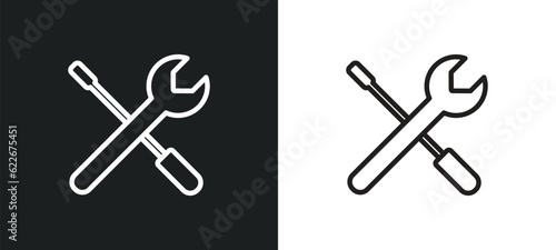 reparation outline icon in white and black colors. reparation flat vector icon from tools and utensils collection for web, mobile apps and ui.