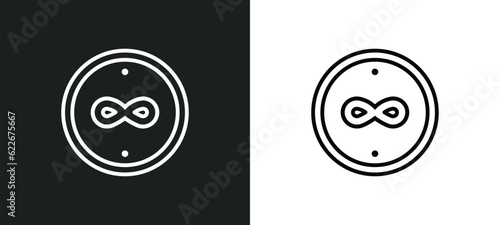 infinite outline icon in white and black colors. infinite flat vector icon from time management collection for web, mobile apps and ui.