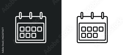 weekly calendar outline icon in white and black colors. weekly calendar flat vector icon from time and date collection for web, mobile apps and ui.