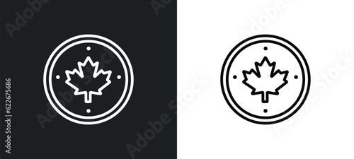 canada outline icon in white and black colors. canada flat vector icon from thanksgiving collection for web, mobile apps and ui.