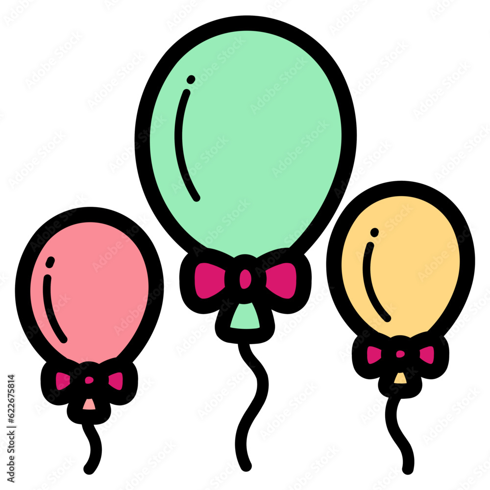 Obraz premium balloon filled outline icon style