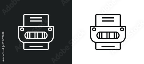 office printer outline icon in white and black colors. office printer flat vector icon from technology collection for web, mobile apps and ui.