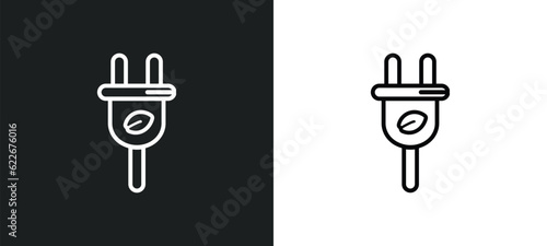 ecologic electricity outline icon in white and black colors. ecologic electricity flat vector icon from technology collection for web, mobile apps and ui.