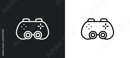 big joystick outline icon in white and black colors. big joystick flat vector icon from technology collection for web, mobile apps and ui.