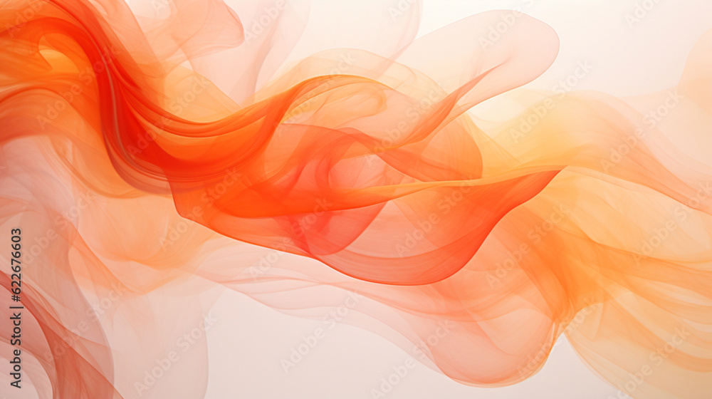 Generative AI image of abstract orange-yellow smoke movement backdrop: Radiant bursts of fiery orange and golden hues meld together, creating a dynamic spectacle that exudes warmth and vitality